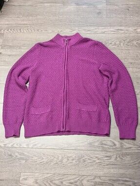 **2/$20 SALE - Women's Northern Reflections Textured Sweater Cardigan Purple